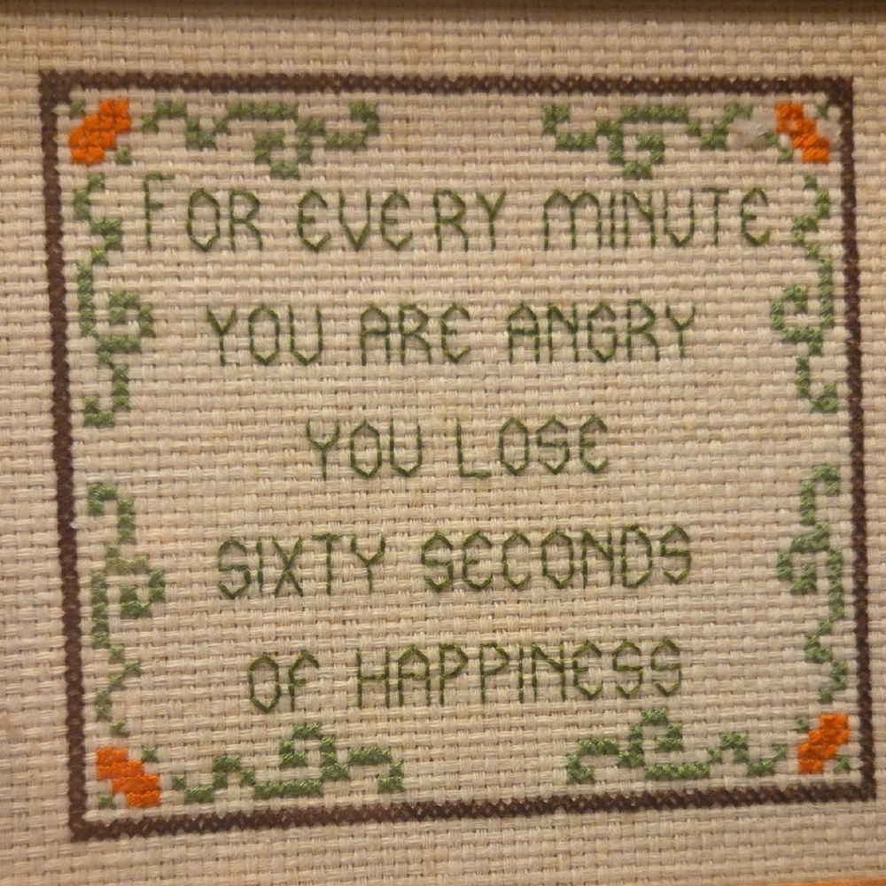 Motivational Embroidered Wall Art - Green and Orange